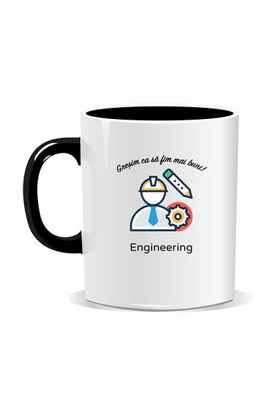 OEM Personalized mug with messages for engineers, We make mistakes to be better - Black interior