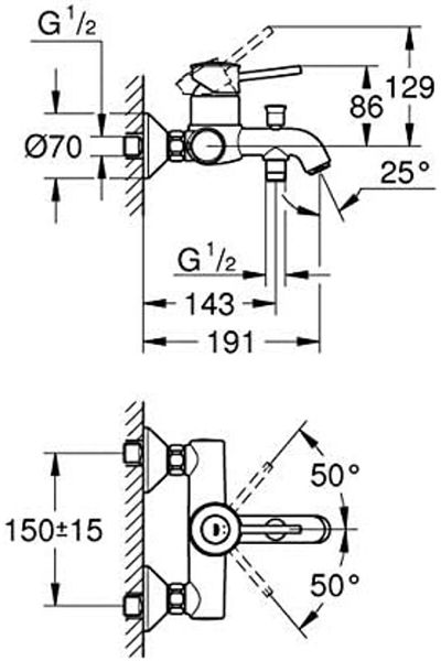 STOREMAX Start Classic Bathroom Faucet, with Direction Changer, Chrome,