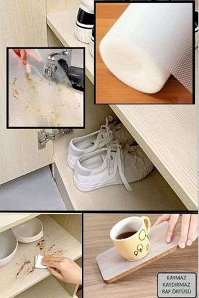 Kent Pazarı Eva Non-Slip Shelf Cover 45 cm X 10 Meters Transparent Non-Slip Shelf Cabinet Inside and Drawer Inside Cover