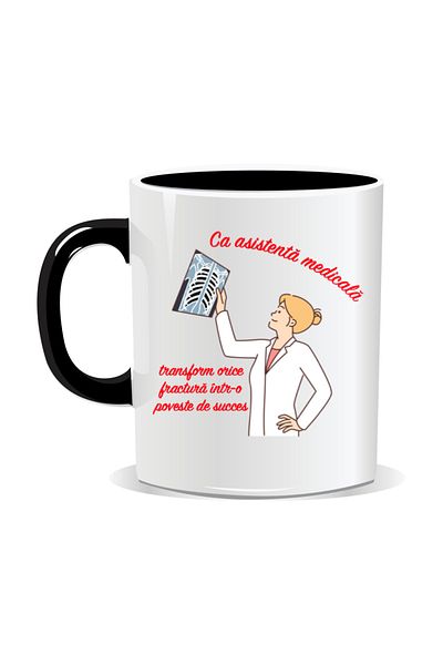 OEM Personalized mug for nurses, I turn any fracture into success - Black interior