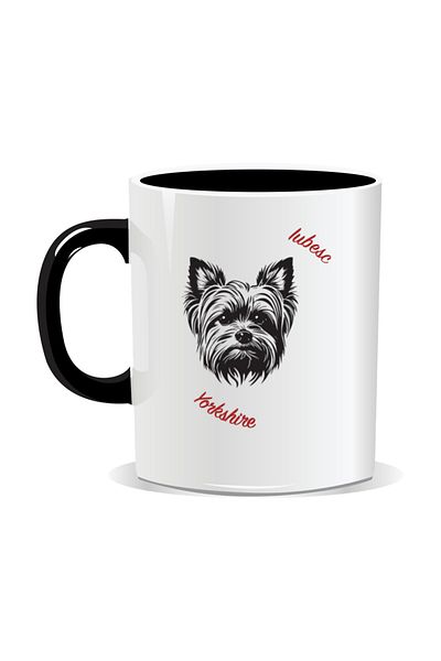 OEM Personalized mug with messages for dog lovers, I love Yorkshire - Black interior