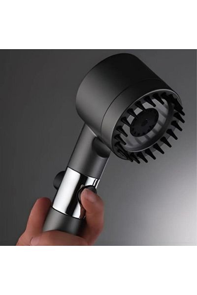 MCreative Multifunctional adjustable filter purified black shower head with massage, hand shower (black set)