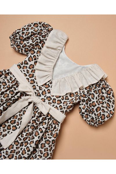 Little Ya Ya Love Φόρεμα JULIET Leopard με ζωνάκι με χαμηλή κοπή