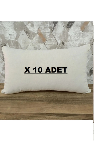 Belomia Home Collection Bej Rengi Keten Kırlent Kılıfı Dikdörtgen Kırlent Kıl...