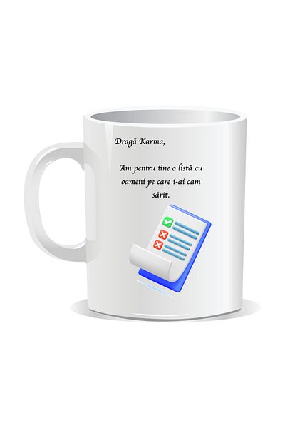 OEM Personalized mug with funny message, Dear Karma - White interior