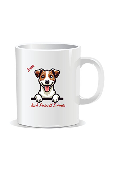 OEM Cana personalizata cu mesaje pentru iubitorii de caini, Ador Jack Russel Terrier - Interior alb