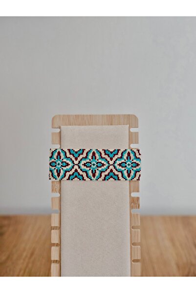 OEM Turkuaz Motif Yıldız Nakış | El Yapımı Miyuki Bileklik