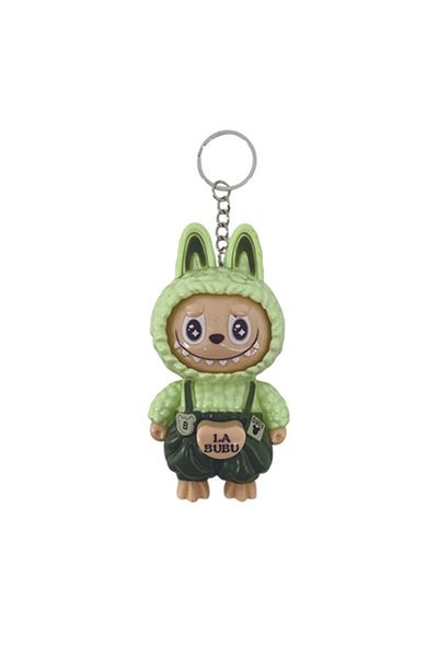 IQTENA LA BUBU Plastic Bunny Keychain – Face-Changing Expressions | Small Size 10 cm