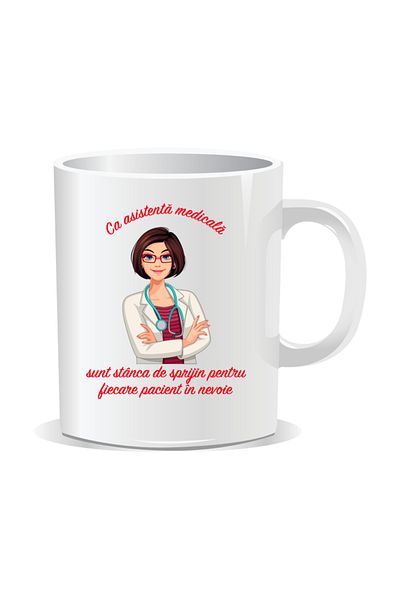 OEM Personalized mug for nurses, Rock of support - White interior