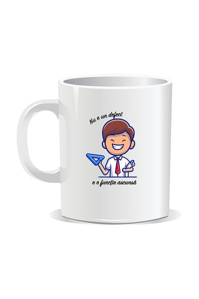 OEM Personalized mug with messages for engineers, It's not a defect, it's a hidden feature - White interior