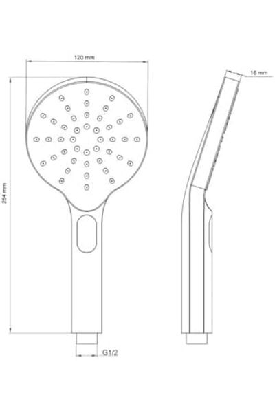 MCreative Hand Shower Head 3 Function Oval KE121