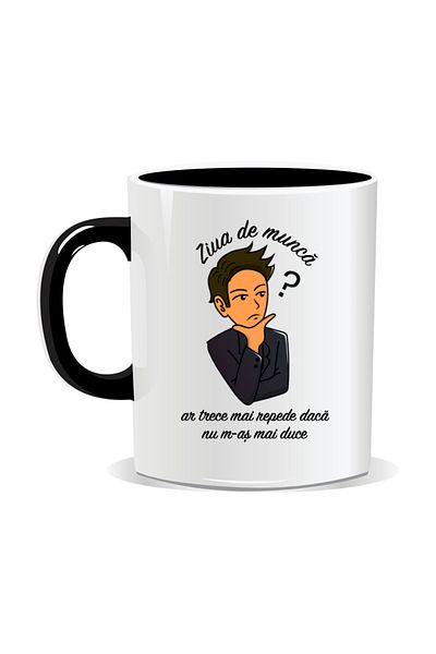 OEM Personalized mug with funny message, The workday would go by faster - Black interior