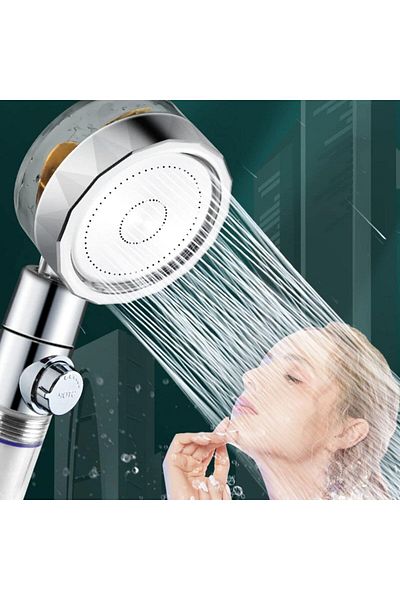 MCreative Turbo propeller and filtered water saving 360 degree rotatable adjustable pressure shower head