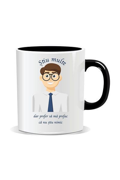 OEM Personalized mug with funny message, I know a lot but I prefer to pretend I don't - Black interior