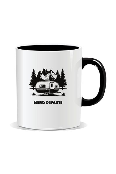 OEM Personalized mug with messages for campers, I'm going far - Black interior