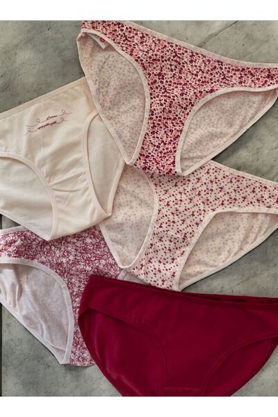 Lotiva Wear سراويل داخلية نسائية منقوشة من القطن مكونة من 5 قطع