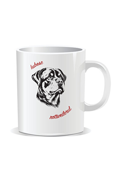 OEM Cana personalizata cu mesaje pentru iubitorii de caini, Iubesc rottweiler...