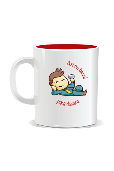 OEM Personalized mug with message for stylish drinkers, I won't drink until tonight today - Red interior