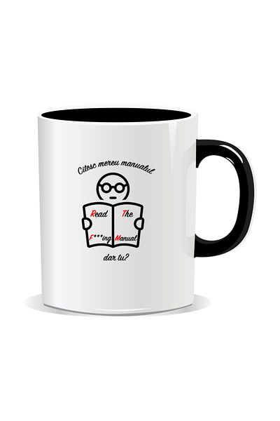 OEM Personalized mug with messages for engineers, I always read the manual. What about you? - Black interior