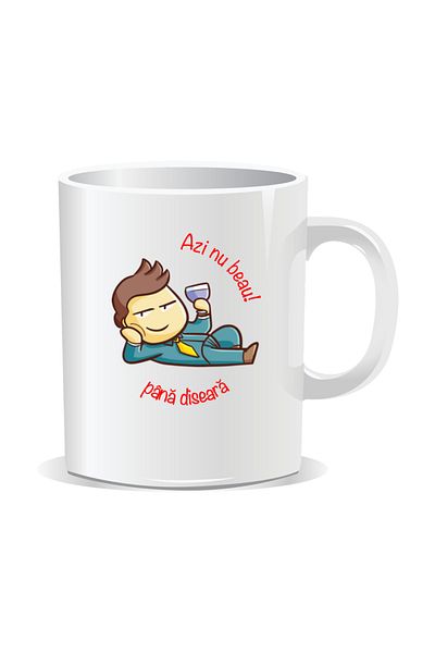 OEM Personalized mug with message for stylish drinkers, Today I don't drink until tonight - White interior
