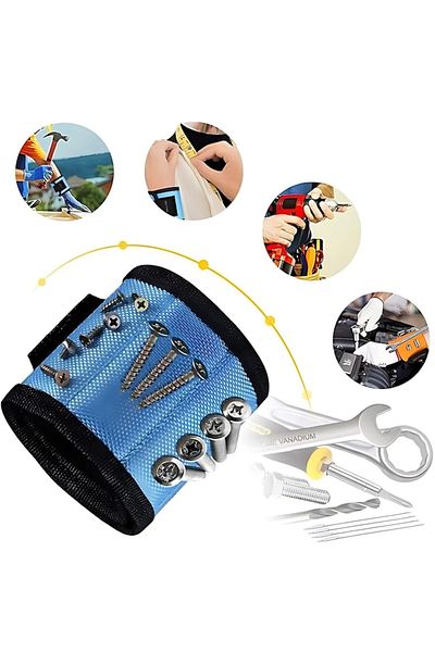Generic APF® Magnetic Tool Bracelet + 2-Head Magnetic Bit – Screw, Nail, Drill Bit Holder, Adjustable Grip