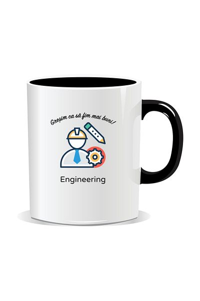 OEM Personalized mug with messages for engineers, We make mistakes to be better - Black interior