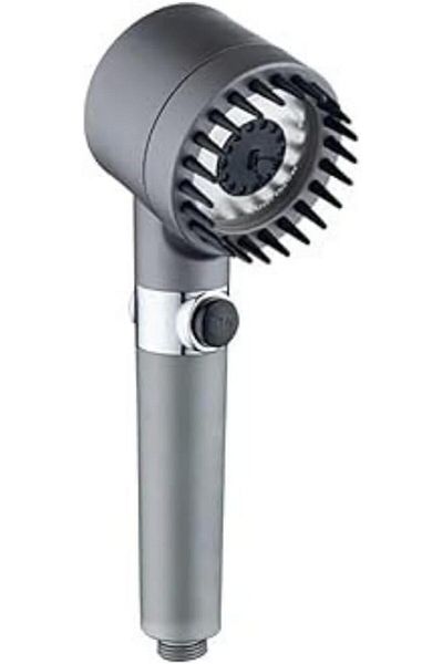 MCreative Pressurized Massage Effect Shower Head with Start Stop Key and Filter (Anthracite Gray)