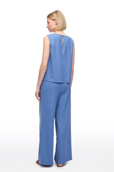 Perspective Blue Torp Regular Fit High Waist Trousers