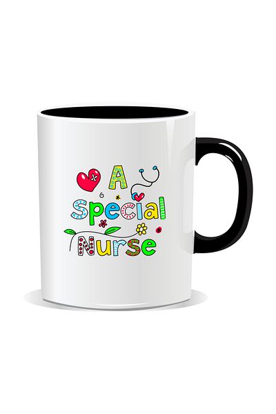 OEM Personalized mug for nurses, A special nurse - Black interior