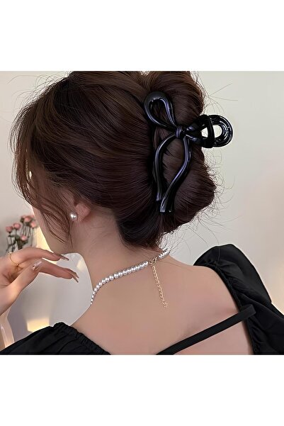 AYMETA Kadın Büyük Boy Mat Fiyonk Toka 11 Cm