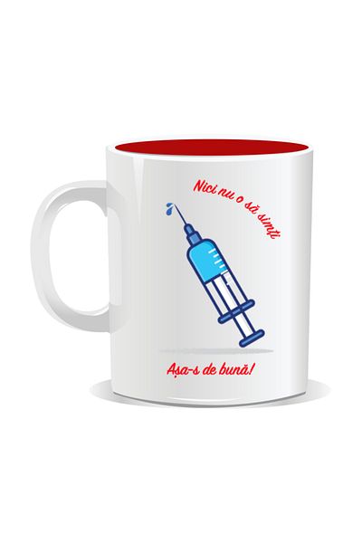 OEM Personalized mug for nurses, You won't even feel it, I'm that good - Red interior