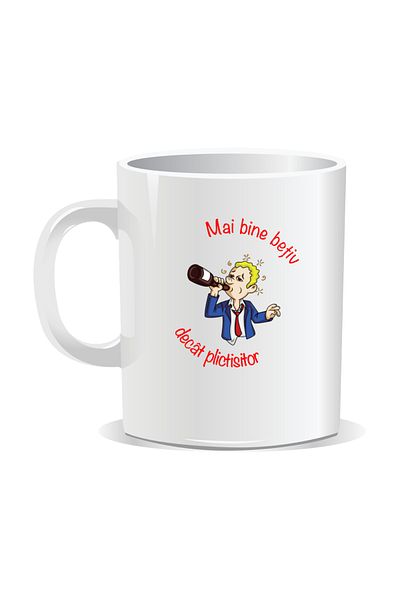 OEM Personalized mug with message for stylish drinkers, Better drunk than boring - White interior
