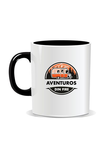 OEM Personalized mug with messages for campers, Aventuros de fila - Black interior