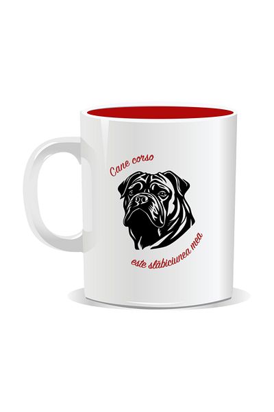 OEM Personalized mug with messages for dog lovers, Cane Corso - Red interior
