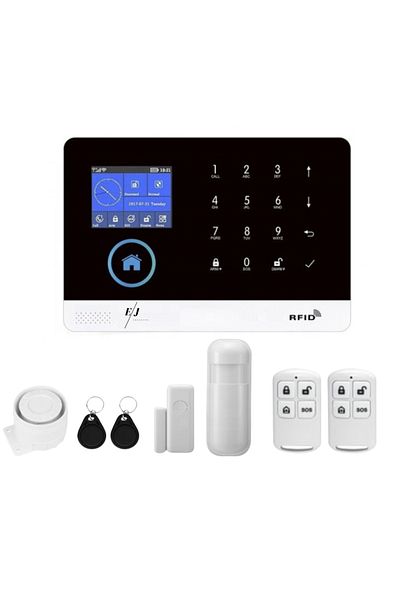 Spionescu Wireless alarm system, GSM/SIM/RFID, touchscreen, app control - ACJ-401