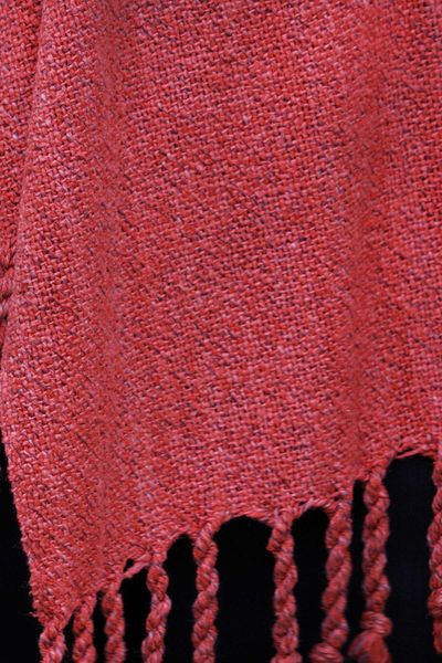 Defne&Apollon İpekçilik 100% Peace Silk Hand Woven Kaşkol 45 X 200 cm - Red
