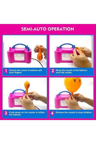 Brands For Less Electric Balloon Pump, Dual Nozzle Portable Balloons Air Pump for Balloon Arch, Balloon Garland