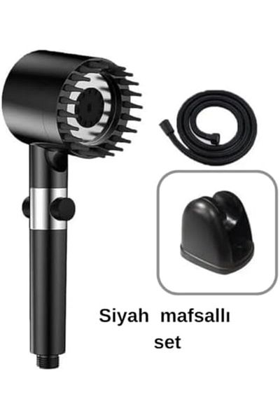 MCreative Multifunctional adjustable filter purified black shower head with massage, hand shower (black set)