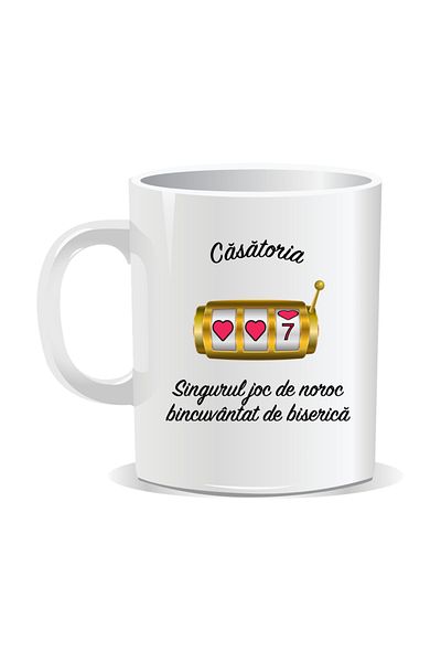 OEM Personalized mug with funny message, the only game of chance blessed by the church - White interior