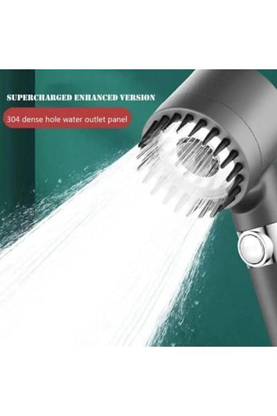 MCreative Pressurized Massage Effect Shower Head with Start Stop Key and Filter (Anthracite Gray)