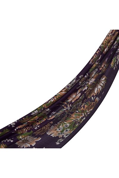 ipekevi Fig Purple Mesopotamia Model 05 Patterned Shawl