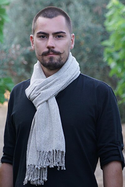 Defne&Apollon İpekçilik 100% Peace Silk Hand Woven Kaşkol 45 X 200 cm - Cream