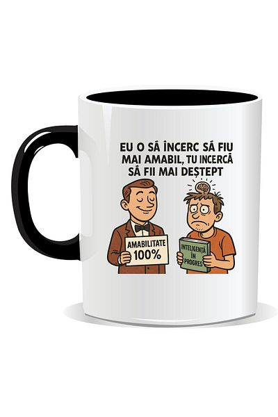 OEM Personalized mug with funny message, I'll try to be kinder - black interior