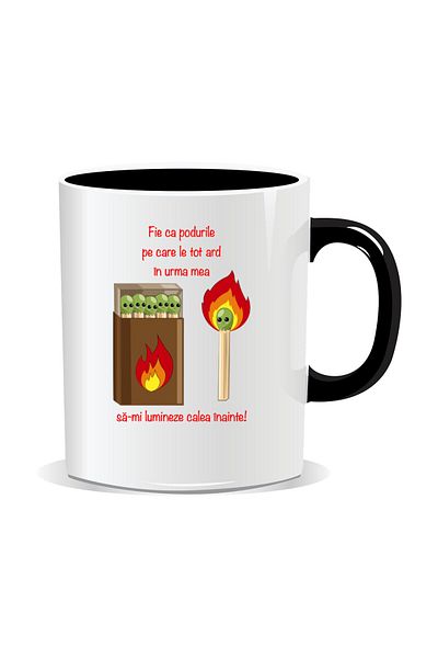 OEM Personalized mug with funny message, May the bridges I keep burning - black interior