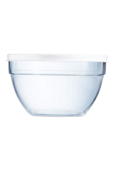 Luminarc Empilable Tempered Glass Salad Bowl with Lid White and Transparent 200ml