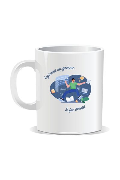 OEM Personalized mug with messages for engineers, Engineers don't make mistakes, they iterate - White interior