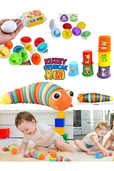 toysnet 3’lü Eğitici Oyuncak Seti | Geometrik Yumurtalar + Sevimli Bardaklar ...