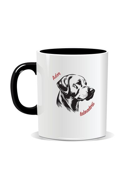 OEM Personalized mug with messages for dog lovers, I love Labradors - Black interior