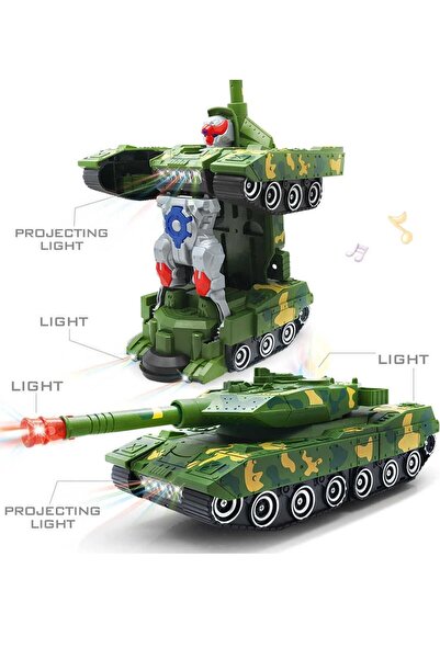 SCOWETTO omx Deformasyon 2'si 1 Arada Çarpma Fonksiyonlu Dönüşen Tank Robot Oyuncak gextrx 976748
