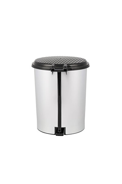 LeesHome 3-Piece Gray Metal Look Gray Inner Bucket Pedal Trash Can: 20 Liters 11 Liters 6 Liters